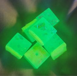 Ombre Glow N the Dark Green Yellow Square Beads