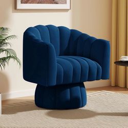 Swivel Accent Chair (Navy Blue)