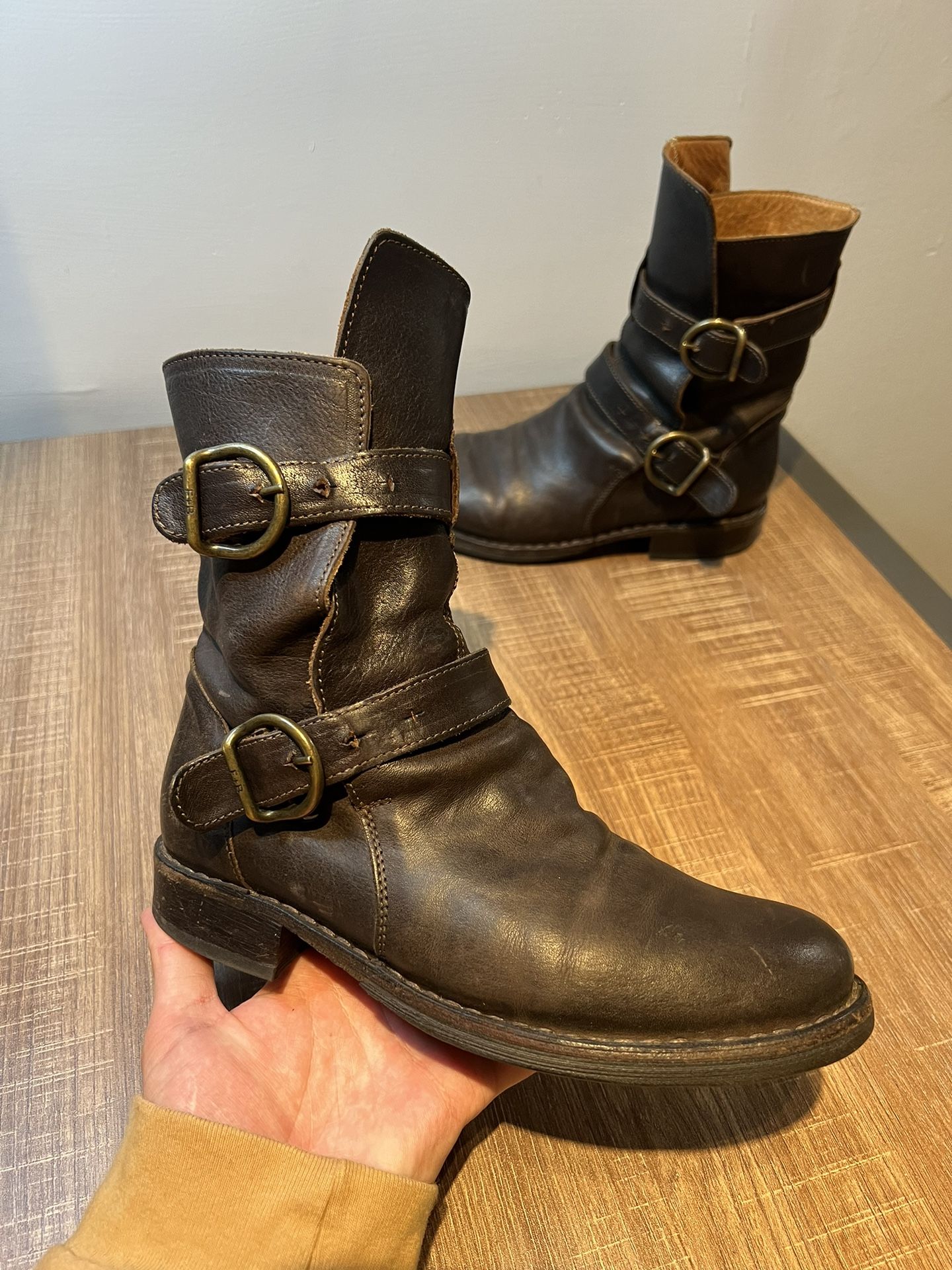 FIORENTINI + BAKER Black Eternity Buckle Biker Women’s Boots Size EUR 35