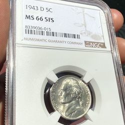 1943 D Jefferson Five Cent, 5FS (Beautiful Coin)