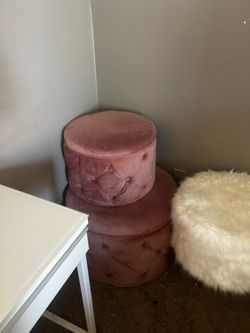 2 Pink velvet storage