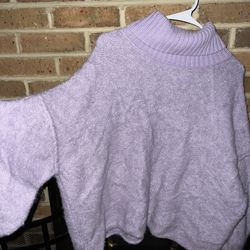 Ladies Medium Free People gorgeous pale purple cowl neck sweater p/u Jamison, Pa 