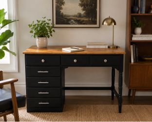 Ethan Allen Refinished Vintage Maple & Birch Desk