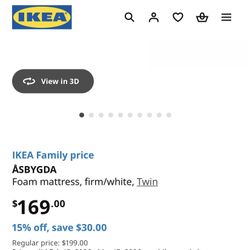 IKEA ÅSBYGDA Twin Foam Mattress & Bed Frame