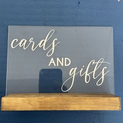 Acrylic wedding sign cards, and gifts