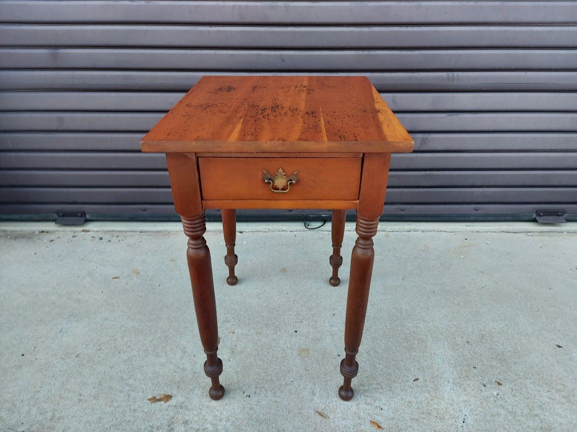 Antique Solid Cherry 1 Drawer Stand / Table.