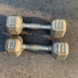 (2) 10 Pounds Dumbbells 