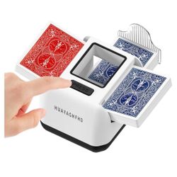 Automatic Card Shuffler|1-2 Deck Electric Card Shuffle Machine|Portable Rechargeable (2000mah)|for Poker, Uno, Blackjack, Skip-Bo, Phase 10 More Playi