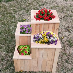Wood 4 Tier Planter