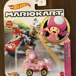 Mattel Hot Wheels Mario Kart TOADETTE Birthday Girl 1:64 Diecast Car NEW NIB