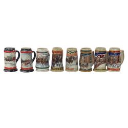 1990's Budweiser Holiday Steins