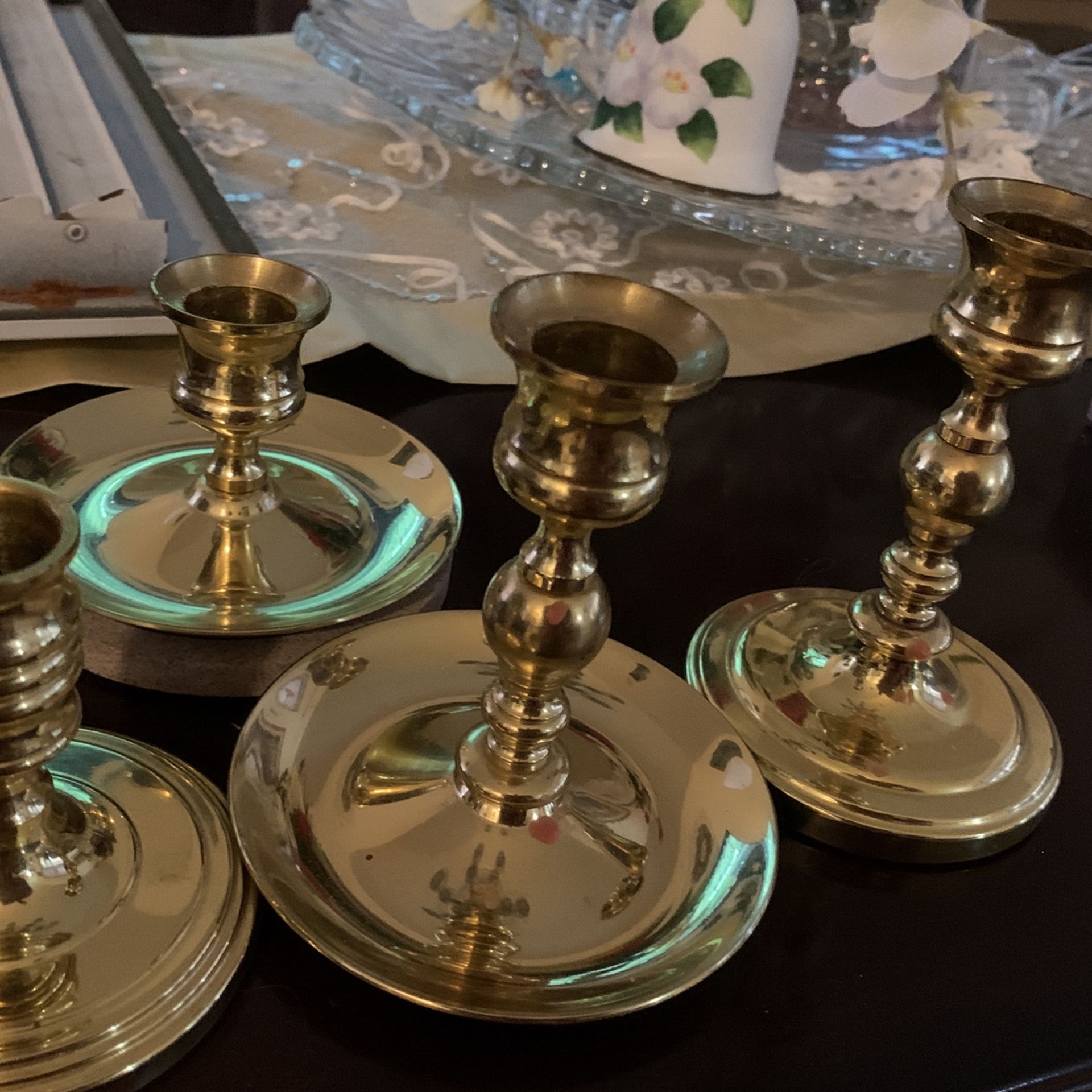 Brass Baldwin Candle Holders 4 Beautiful Brass Heavy Candle holders