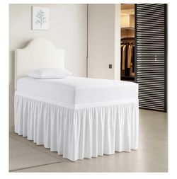 White Dorm room bed skirt Twin Xl