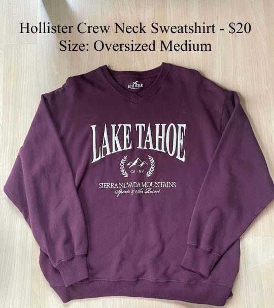 Hollister Lake Tahoe Crew Neck Sweatshirt