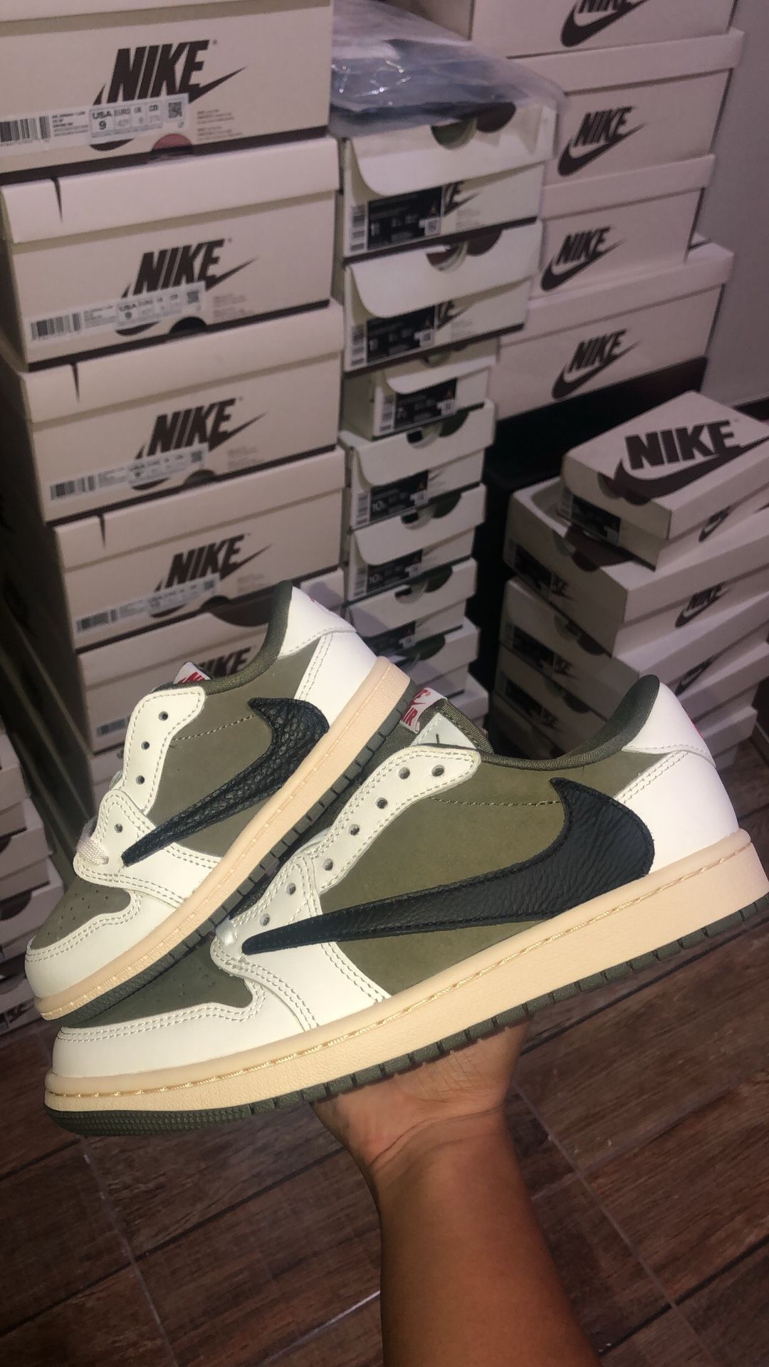 Jordan 1 Low Travis Medium Olive - Multiple Sizes