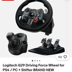 (trade) PS5/PS4/PC G29 Logitech Race Steering Wheel And Shifter (LIKE NEW)