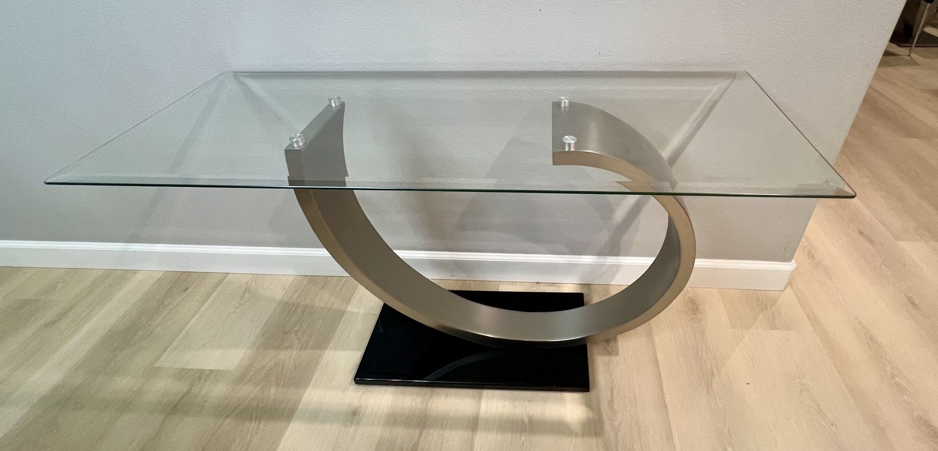 Italian Glass Console Table