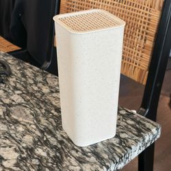 speckled cream knife block