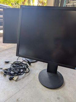 2 NEC Black LCD Computer Monitors with Stand