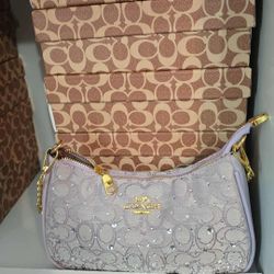 Purple sparkle shoulder bag