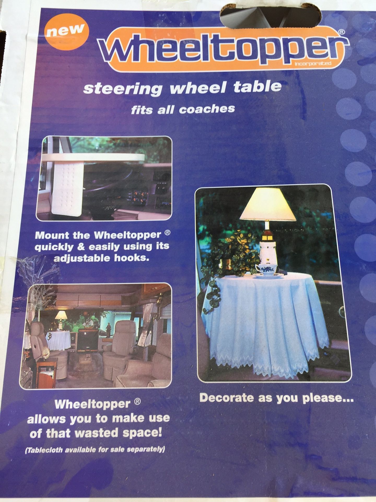 Wheeltopper RV steering wheel table