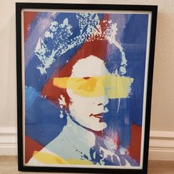 Unique Queen Elizabeth Painting With Black Frame 16Wx20H Inches Limited Edition