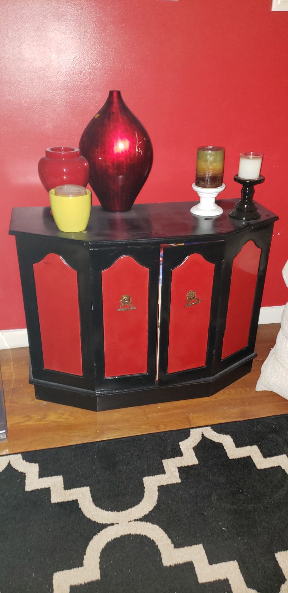 Black and red cabinet
