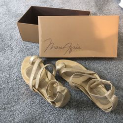 Max Azria Gold Freja Sandal Retail $299