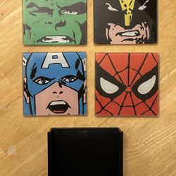 Marvel Superhero Glass Coaster Set of 4 Coasters