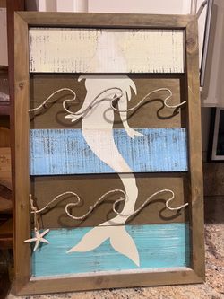 Wood mermaid frame