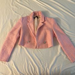 Pink Zara Tweed Blazer 