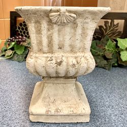 Decorative Stone-Finish GARDEN PLANTER/ASHTRAY/URN - 8.5” Tall x 5.5” Wide