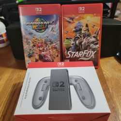 2x Switch 2 Games & Official Charging Grip