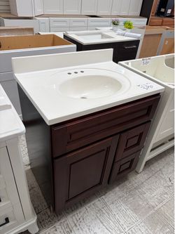 Dark Brown bathroom vanity 31 in