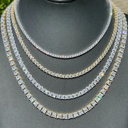 Vvs1 Tennis Chains Gold Silver Rose Gold 