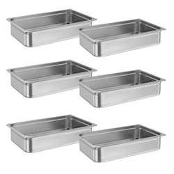 6-Pack Pan 4'' Deep Commercial Steam Table Pan