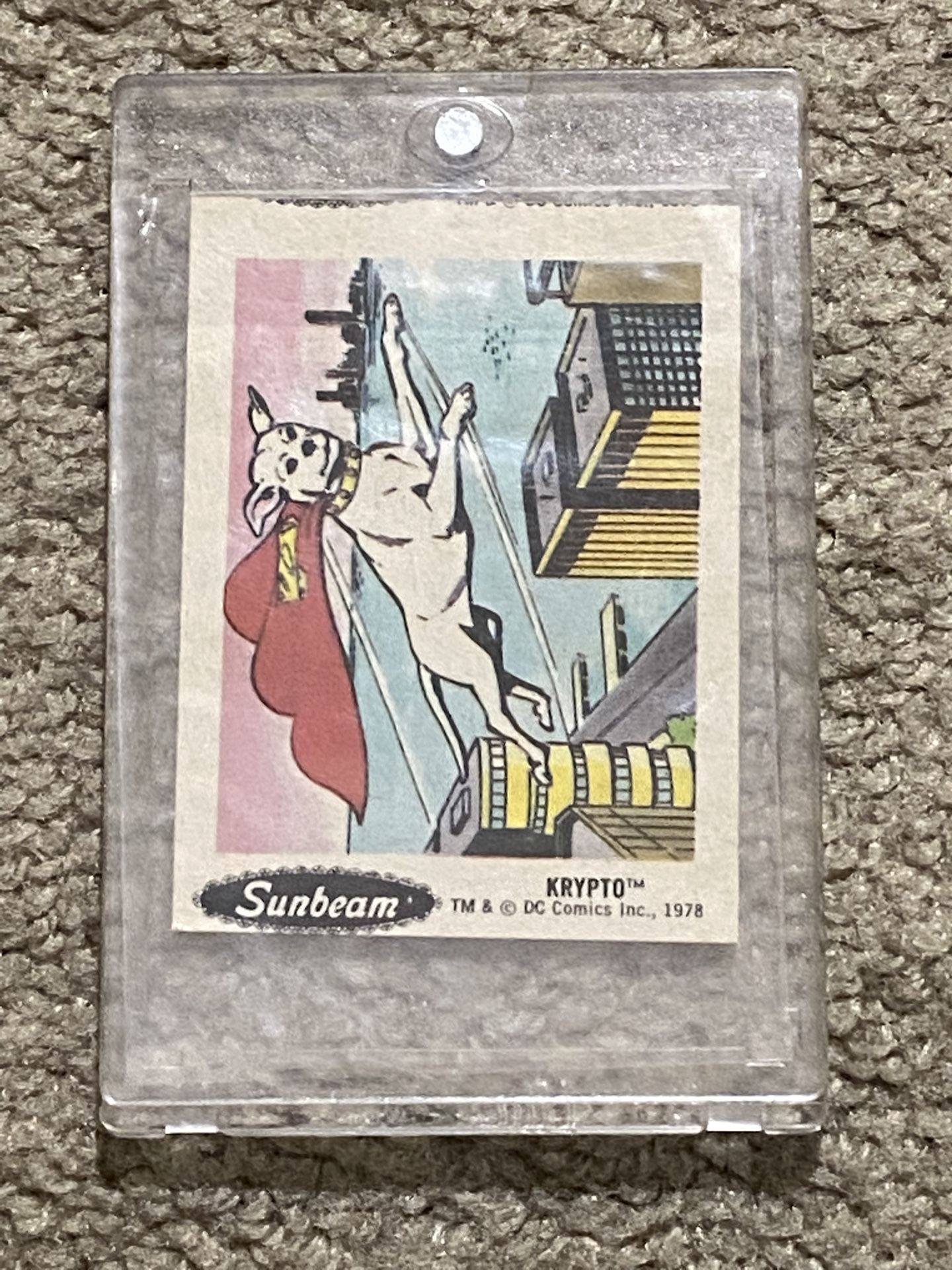 Vintage 1978 Sunbeam Bread Superman Krypto Dog Card Sticker