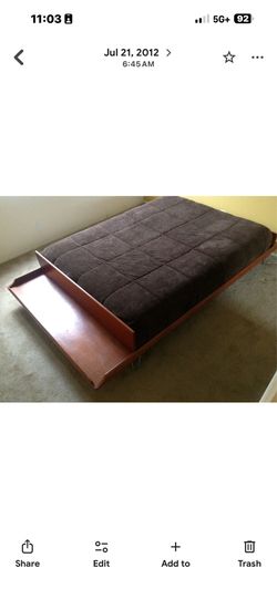 Authentic Cave Sanford Mid-Century Modern Teak Platform Bed – Queen