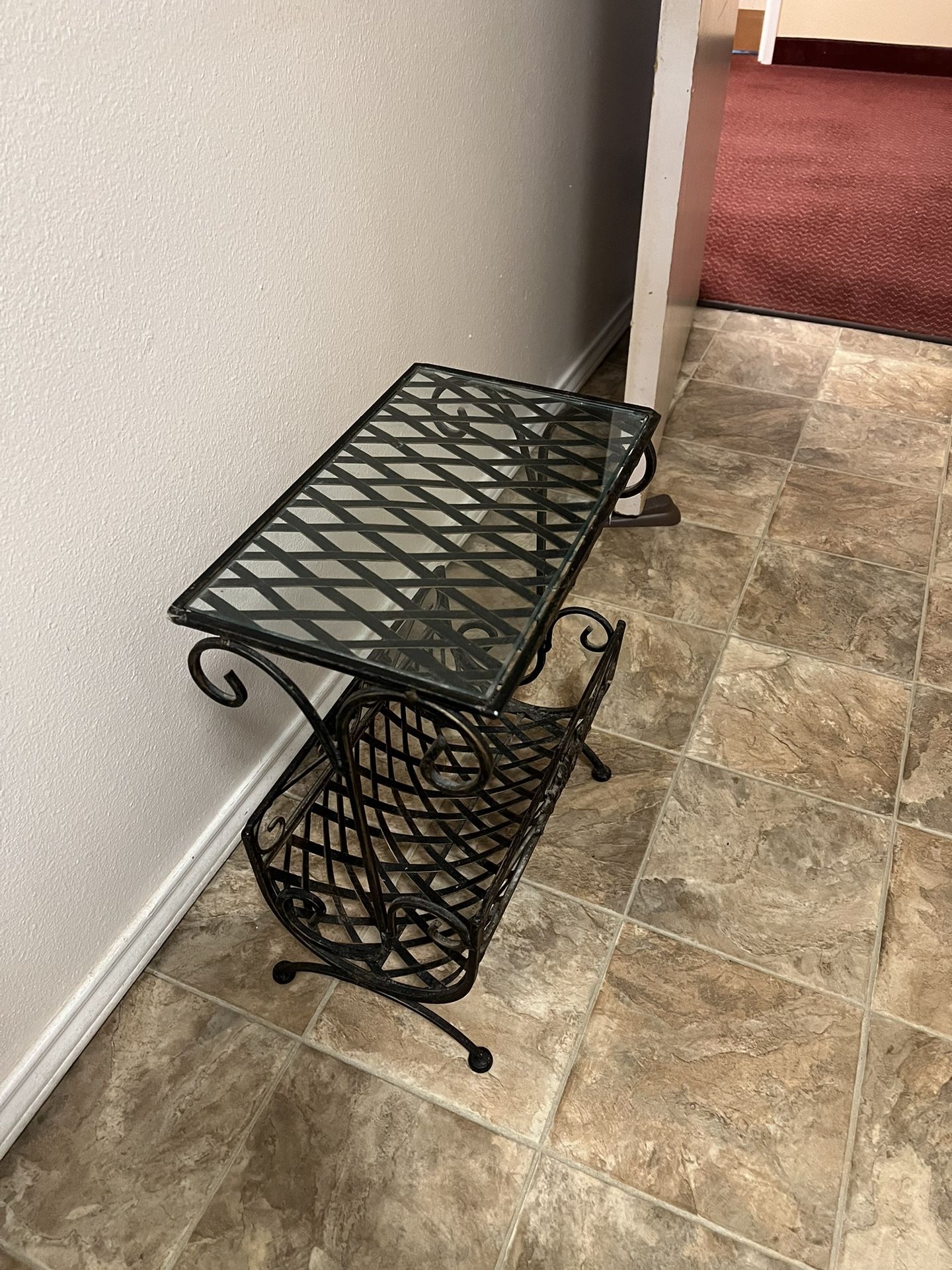Metal Magazine Nightstand Table