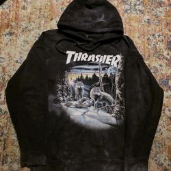 Thrasher x The Mountains 13 Wolfs Graphic Pullover Hoodie Sz X-Large