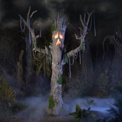 9 ft.  Giant-Sized Color Changing LED Horrifying Hickory Animatronic Tree 