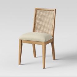 New Corella Cane and Wood Dining Chair Natural - Threshold™: Rubberwood Frame, Upholstered Seat, 19.5" Height