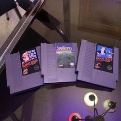 3 NES Games (Mario, Duck Hunt, Startropics)