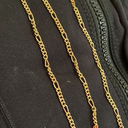 18ktgp Figaro Necklace And Matching Bracelet