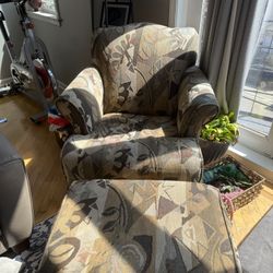Armchair with ottoman