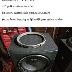 12" Polk Audio Sub In Custom Ported Box