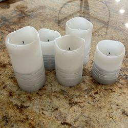 Set Of 5 - Batter Operated Candles With Remote