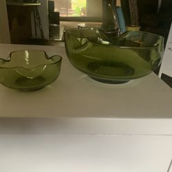 Decorative Hand Blown Green Glass