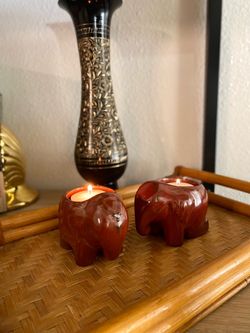 Vintage Partylite elephant votive holders