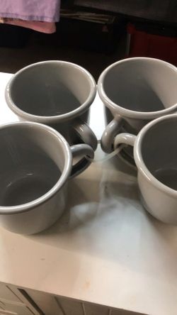 Vintage Enamel Grey Color Cups 
